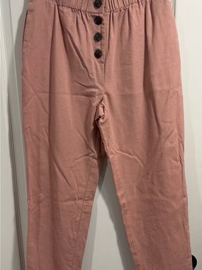 Ci Sono Dusty Mauve Button-Front Pull-On Casual Pants